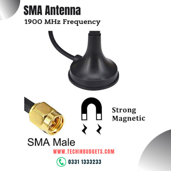 SMA Magnetic Mount Spring Antenna 5dBi 3G 4G LTE