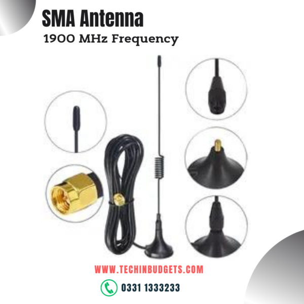 SMA Magnetic Mount Spring Antenna 5dBi 3G 4G LTE