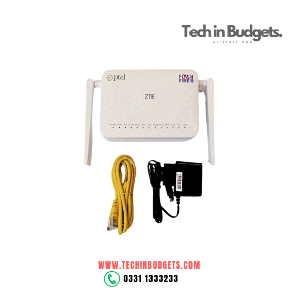 ZTE F1611A WiFi 6 GPON ONT Flash Fiber Ptcl Router