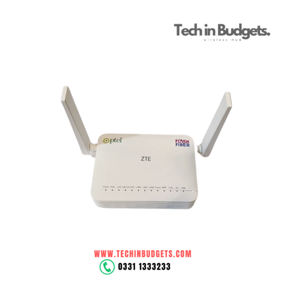 ZTE F1611A WiFi 6 GPON ONT Flash Fiber Ptcl Router